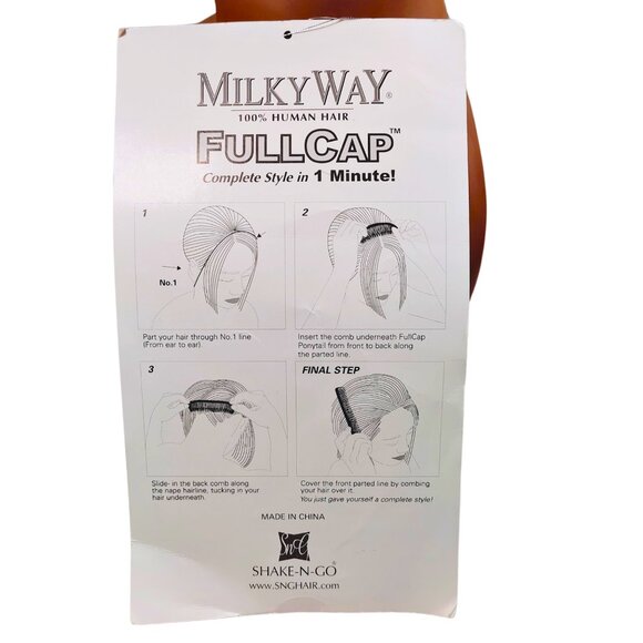 MilkyWay Human Hair Wig – Short Flipped Bob Auburn - Picture 7 of 7